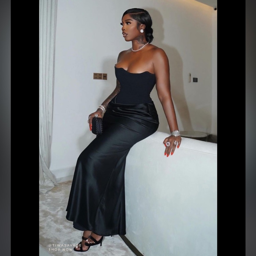 House of CB ‘Persephone’ Black Strapless Corset Maxi Dress NWOT size S - Picture 16 of 17
